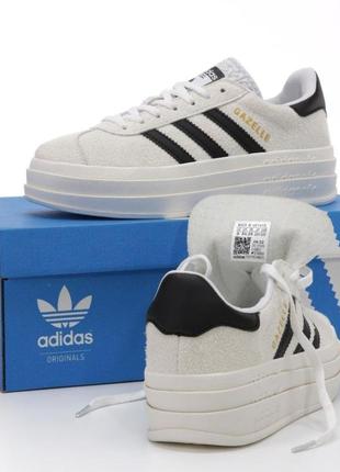 Женские кроссовки adidas gazelle bold white 37-38-39-407 фото