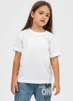 Однотонная хлопковая футболка на девочку 7-8лет