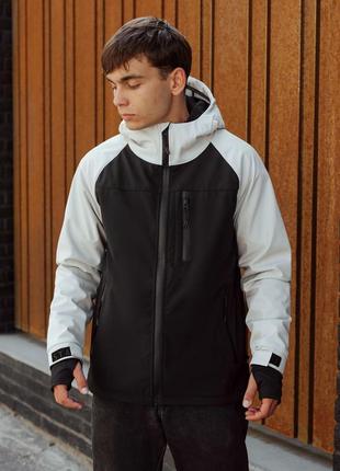 Куртка staff mei soft shell light gray & black