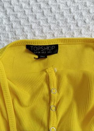 Топ в рубчик желтый topshop6 фото