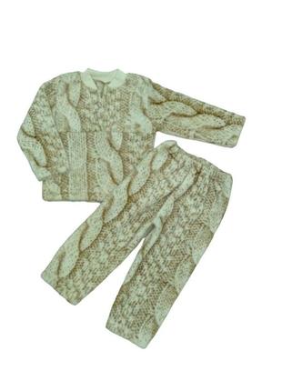 Теплая детская махровая пижама/размер 92-146см/зимняя пижама, теплый домашний комплект, махровый костюм2 фото