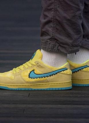 Кроссовки nike sb dunk low grateful yellow желтые найк сб данк