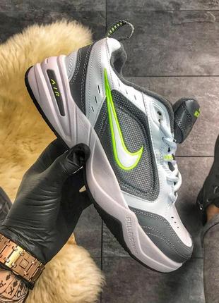 Nike air monarch iv gray/green,  кросівки найк, білі/зелені чоловіків кросівки, жіночі кросівки найк монарх1 фото