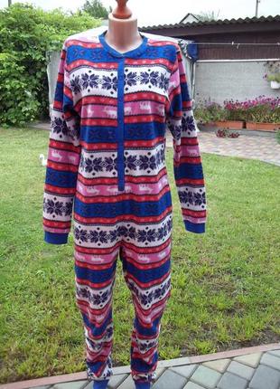 46 р флисовый  комбинезон пижама кигуруми женский