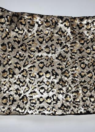 Новогодняя юбка zara в паетки паетку леопардовый принт6 фото