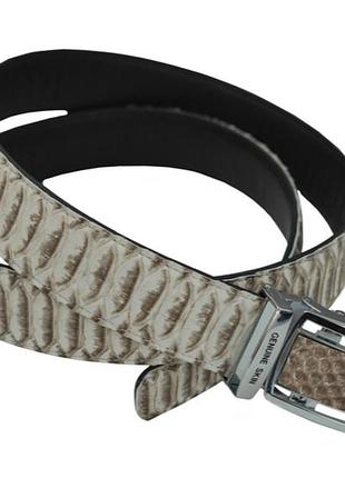 Ремень из кожи питона бежевый (snb 05_4)