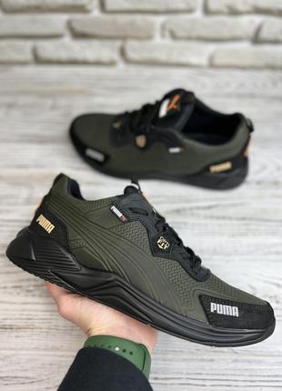 Кроссовки мужские puma (пума) натуральная кожа цвет хаки