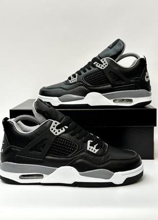 Кроссовки nike air jordan retro 4 черные (36-41)