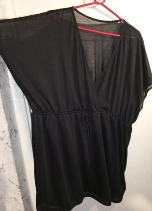 Трикотажная,лёгкая блузка-туника,пляжная туника,мега батал-оверсайз2 фото
