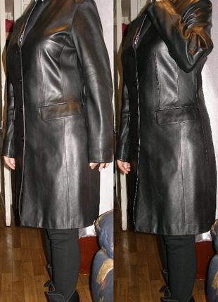 Элегантное пальто из натуральной кожи от элитного бренда biba+pariscop5 фото