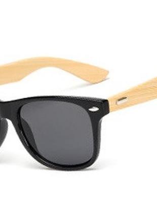 Очки солнцезащитные wayfarer bamboo с бамбуковыми дужками1 фото