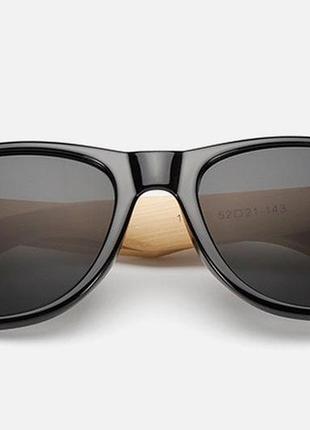 Очки солнцезащитные wayfarer bamboo с бамбуковыми дужками4 фото