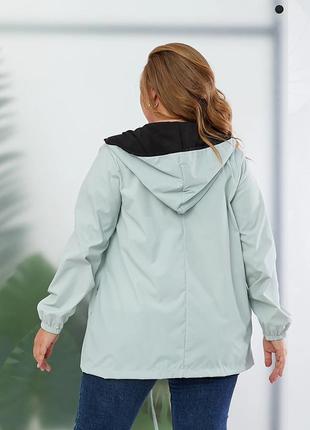 Вітровка жіноча куртка плащівка коротка з капюшоном2 фото