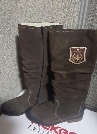 Замшеві зимові чоботи rieker