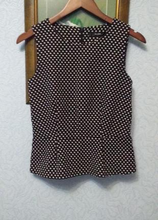 Блуза з басками в горошок1 фото
