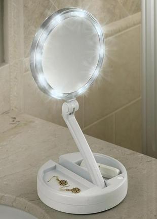 Складное зеркало для макияжа с led подсветкой my fold away mirror1 фото