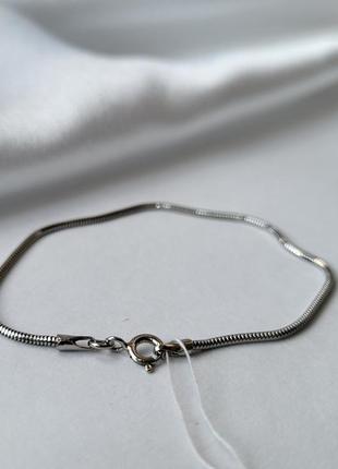 Серебряный женский браслет снейк без камней  16 см серебро 925 пробы родированное ссt14dr 1.22г2 фото