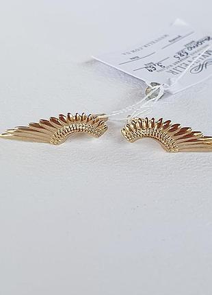 Сережки крила з золота