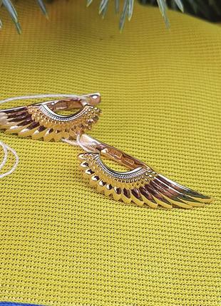 Сережки крила з золота6 фото