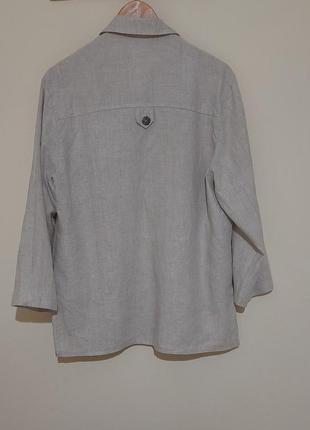 Пиджак льняной серый с длинными рукавами, без подкладки.2 фото