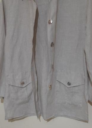 Пиджак льняной серый с длинными рукавами, без подкладки.5 фото