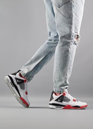 Мужские кроссовки nike air jordan 4 retro bred найк аэр джордан 4 ретро