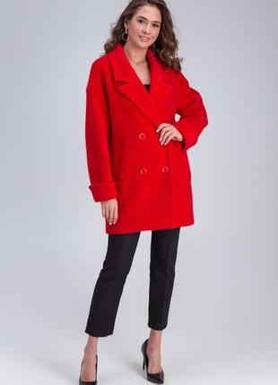 Двубортное пальто «мег» красное