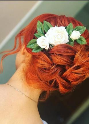 Прикраса для волосся з квітами3 фото