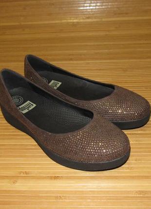 Балетки, слипоны fitflop bronze crystal superballerina flats