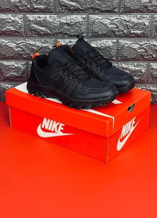 Nike мужские кроссовки черные с оранжевыми вставками размеры 40-46