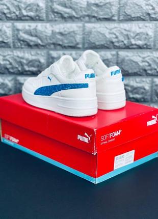 Puma кроссовки белые с синими вставками женские или подростковые размеры 36-427 фото