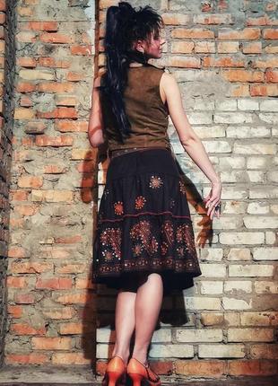 D'wilderer жилет безрукавка жилетка на пуговицах кожаный натуральный в этно бохо стиле