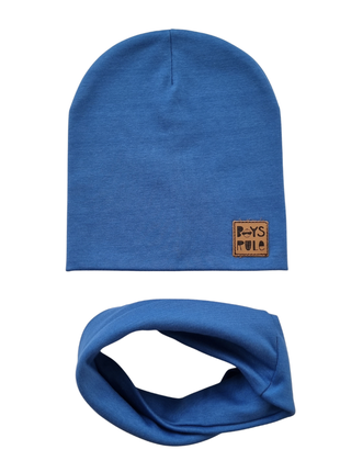 Стильний трикотажний комплект шапка і хомут хлопчику р.48-52, 2-5 років