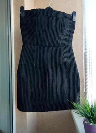 Красиве стильне ошатне коктейльне чорне міні плаття2 фото