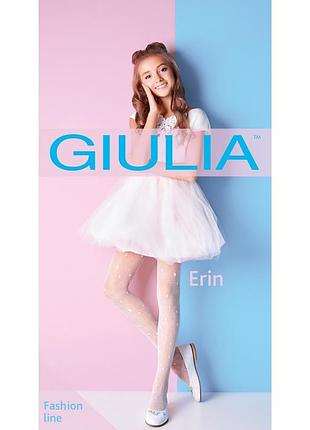 Колготки з мереживним візерунком і рожевими сердечками 20 den giulia erin2 фото