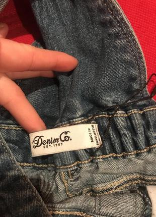 Комбинезон брючный джинсовый с бахромой для девочки 4 5 лет5 фото