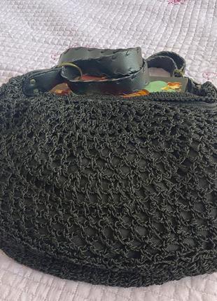Сумка винтаж 90е вязанная крючком