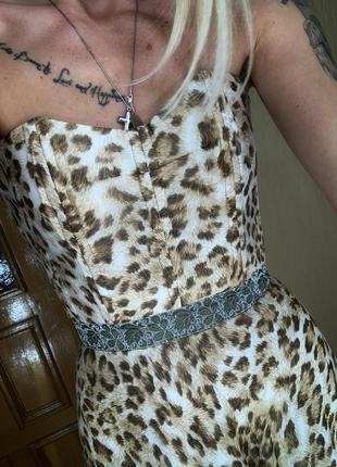 Плаття в підлогу леопард шифон4 фото