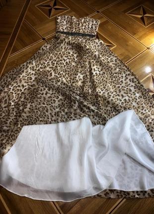 Платье принцессы в пол леопард шифон9 фото