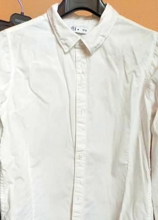 Коттоновая, белая рубашка3 фото