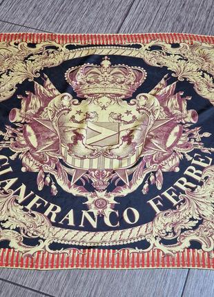 Шикарный винтажный шелковый платок, платок gianfranco ferre, оригинал8 фото