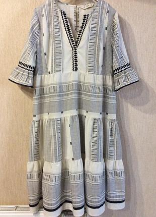 Плаття з вишивкою етностиль котон+льон м- xl