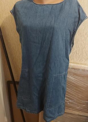Платье сарафан джинсовый с карманами3 фото