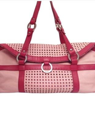 Billy bag! англія! ексклюзивна розкішна шкіряна сумка перфорація рожевий-червоний колір