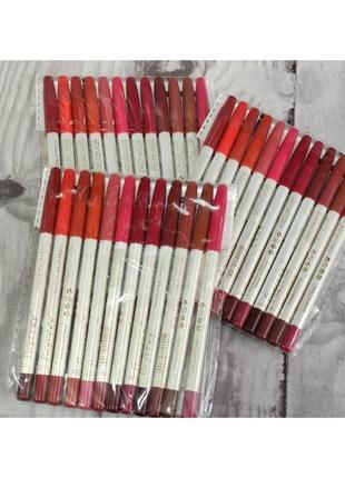 Набор карандашей для губ водостойкие flormar waterproof lip liner 12шт1 фото