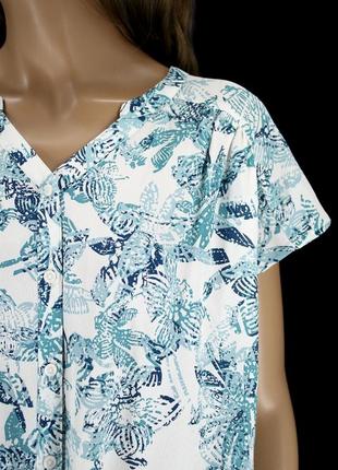 Красивая вискозная блузка "debenhams" с растительным принтом. размер uk14/eur42.2 фото