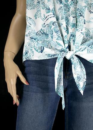 Красивая вискозная блузка "debenhams" с растительным принтом. размер uk14/eur42.4 фото
