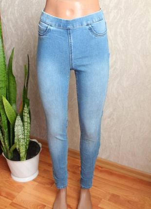 Голубые джинсы джегинсы h&m 38 размер джинсы с высокой посадкой 100 пар в наличии