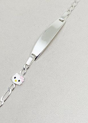 Серебряный браслет детский hello kitty