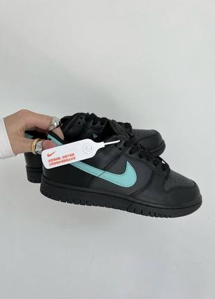 Nike sb dunk black mint tiffany жіночі кросівки найк колір чорний м'ятний женские кроссовки черные мятные бирюзовые демисезонные